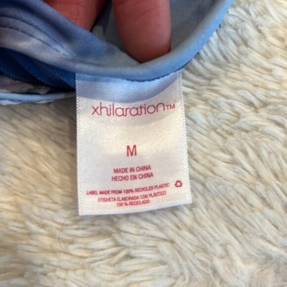 Xhiliration blue racerback tie closure size medium bikini top - Picture 3 of 6
